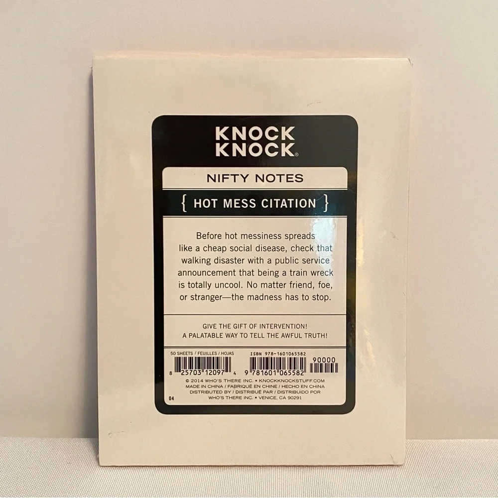 Knock Knock Nifty Notes Hot Mess Citation Note Pad New In Package